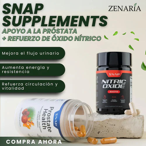 Combo Suplementos Snap™ - Óxido Nítrico y Refuerzo de la Próstata - ¡Sólo hoy!